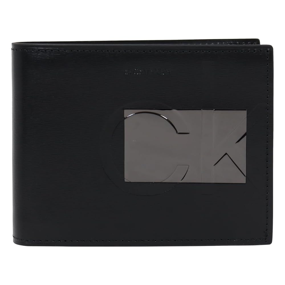 CK ブラックレザー 二つ折り財布 Calvin Klein カルバンクライン 財布 二つ折り CK ブラック